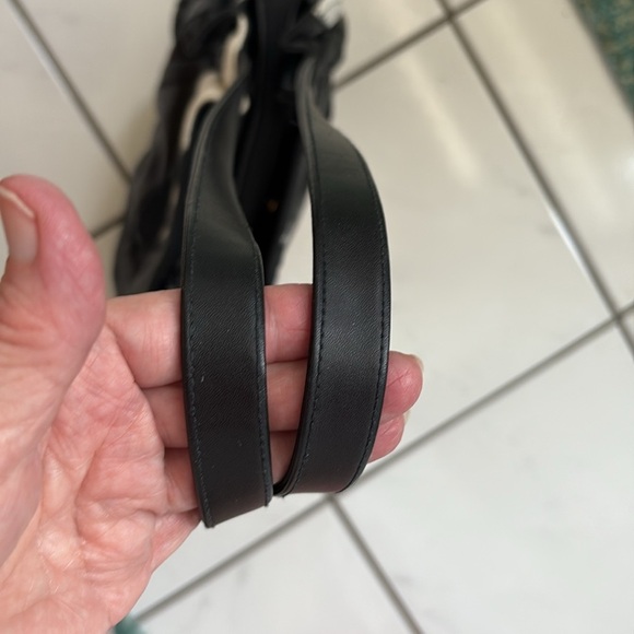 Vintage 1980s patchwork leather bag shoulder bag  3 compartment  black/white EVC - Picture 8 of 16